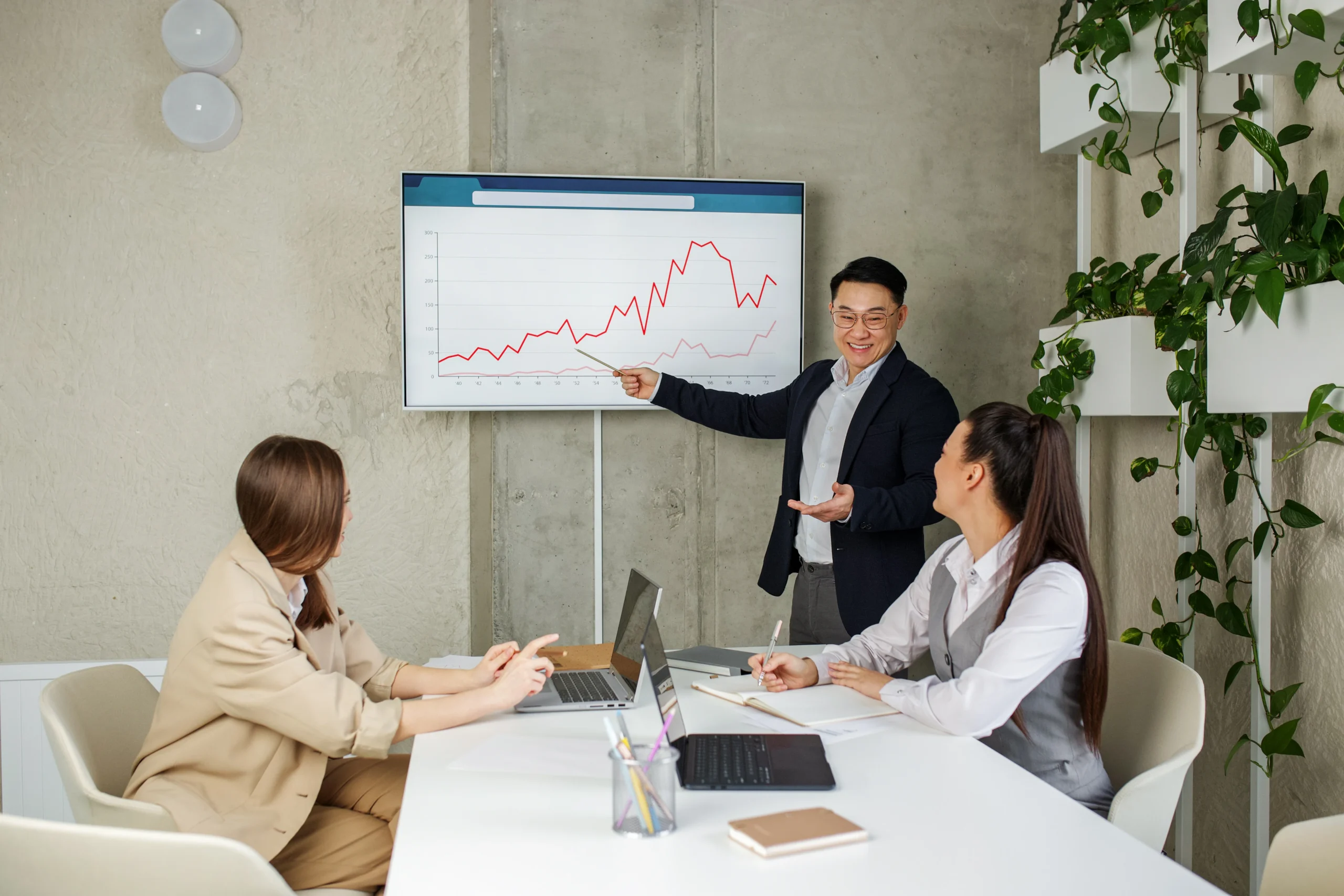 A trader analyzing Forex market trends with buy signals